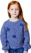 Design History Kids' 3D Floral Appliqué Cotton Blend Sweater