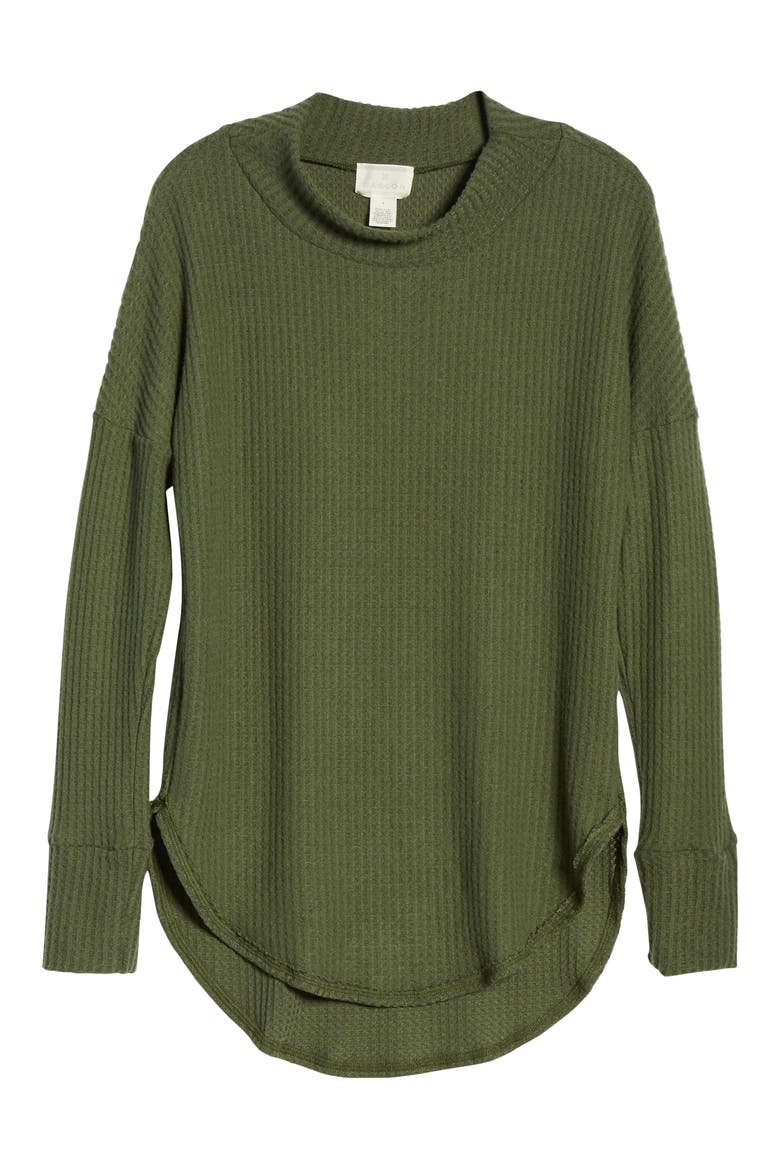 Thermal Knit Tunic, Alternate, color, ARMY GREEN