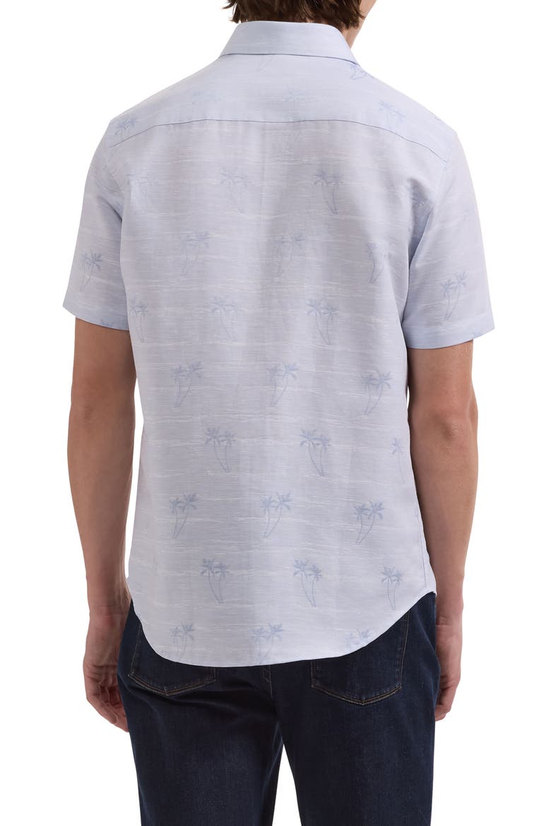 Orson Short Sleeve Cotton & Linen Button-Up Shirt, Alternate, color, AIR BLUE