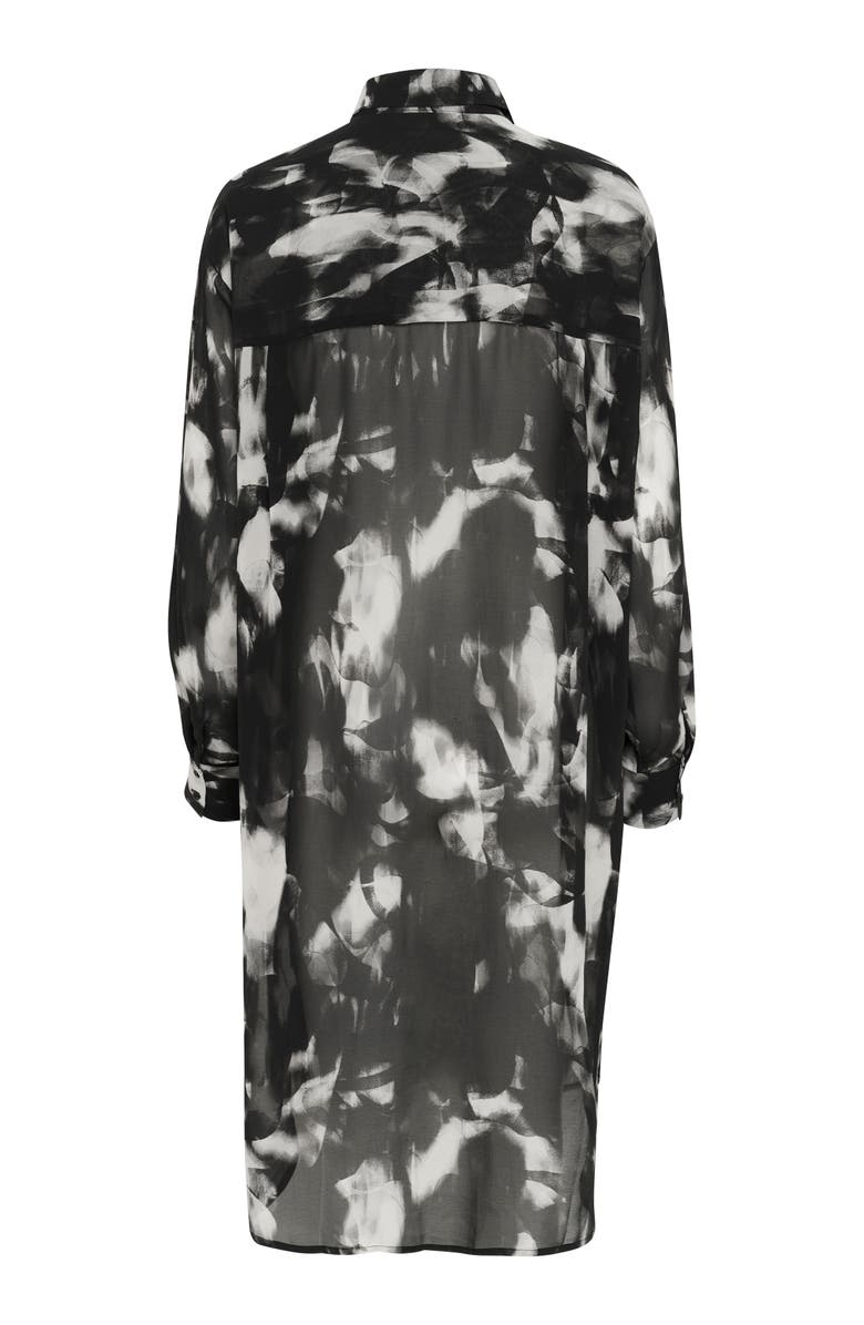 Kaffe Kaaska Sheer Long Sleeves Shirt Dress, Alternate, color, Black/Grey Blurry