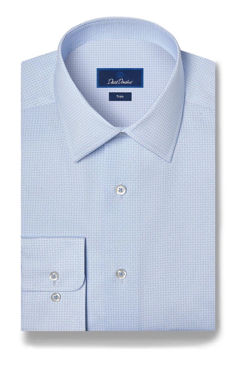 Trim Fit Cotton Dress Shirt, Main, color, SKY