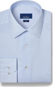 David Donahue Trim Fit Cotton Dress Shirt