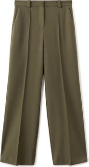 MANGO Pleated Straight Leg Pants
