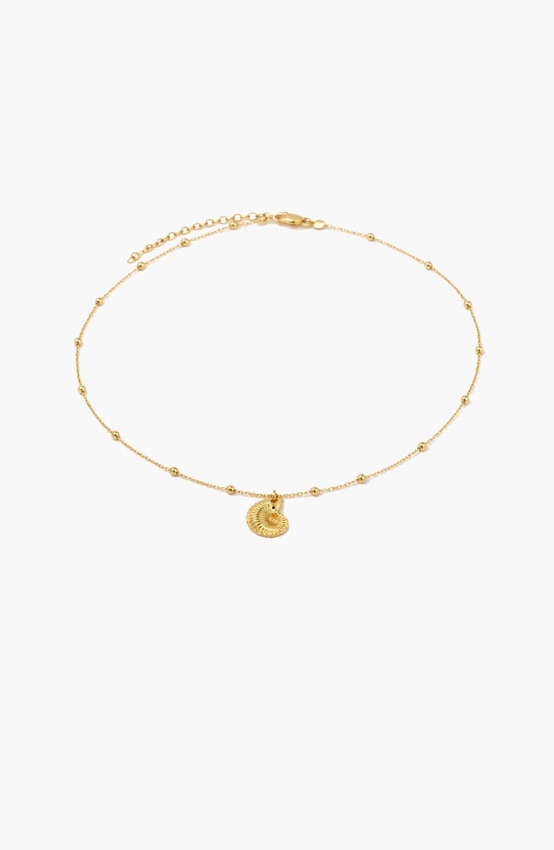 YOJ Coral Beaded Shell Chocker Necklace in Gold, Main, color, Gold