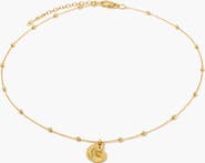 YOJ Coral Beaded Shell Chocker Necklace in Gold
