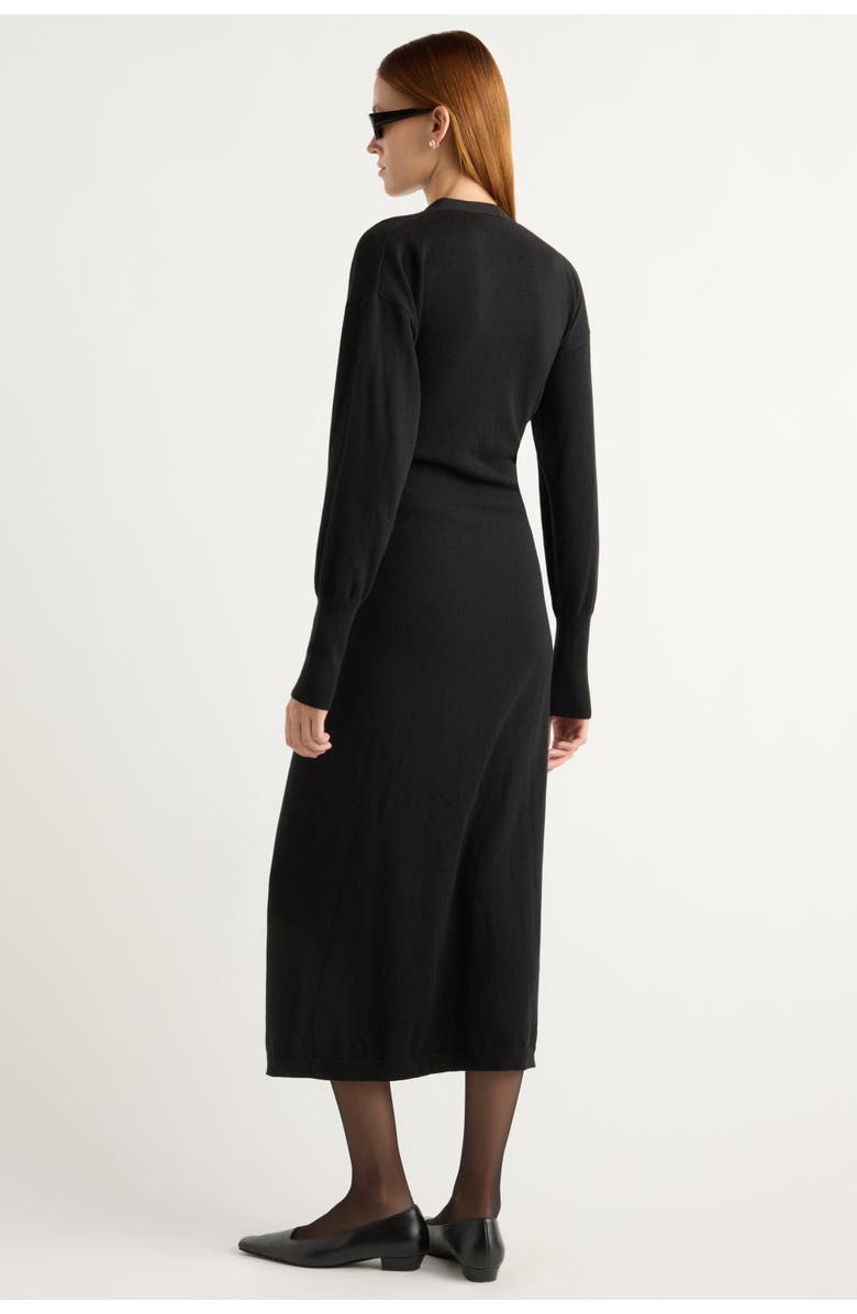 Modern Citizen Linden Front-Wrap Sweater Dress, Alternate, color, Black