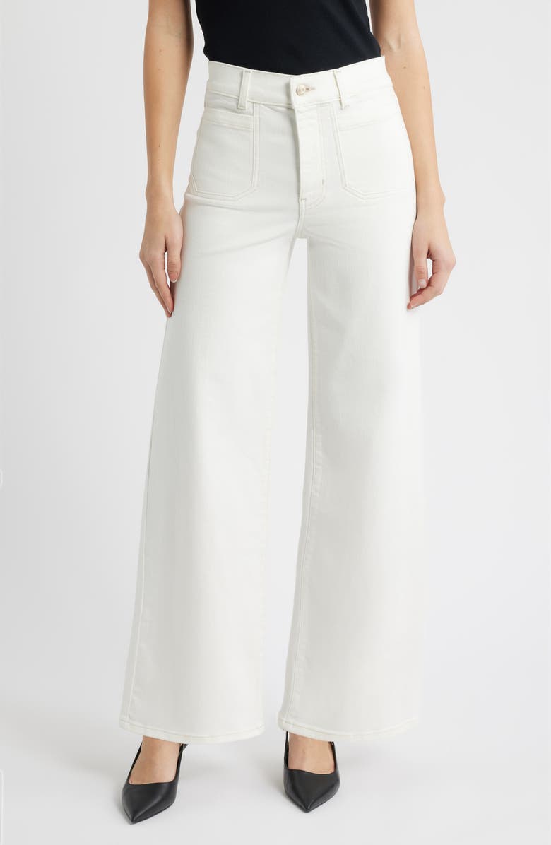 FRAME Le Slim Palazzo Patch Pocket High Waist Wide Leg Jeans, Main, color, Au Natural Clean