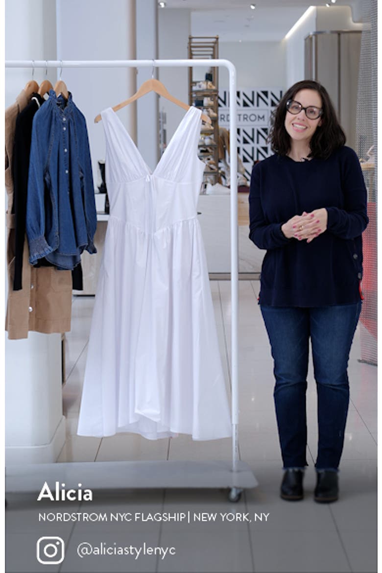 Emmelina Sleeveless Stretch Poplin Midi Dress video