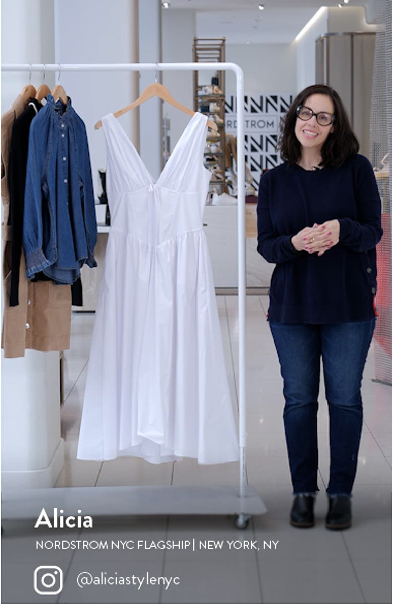 Emmelina Sleeveless Stretch Poplin Midi Dress, sales video thumbnail