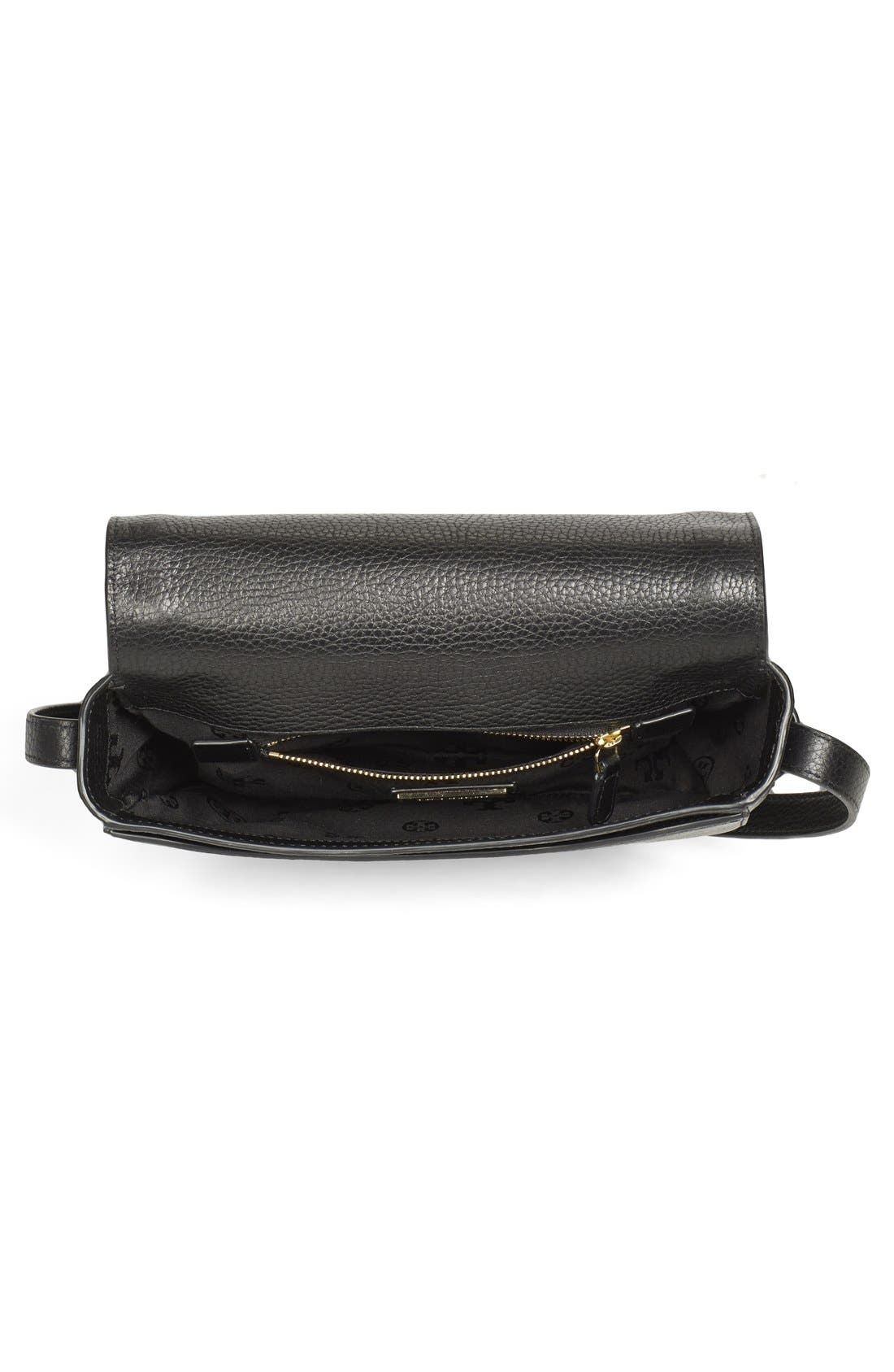 Tory Burch 'Serif T' Leather Saddle Bag, Alternate, color, 