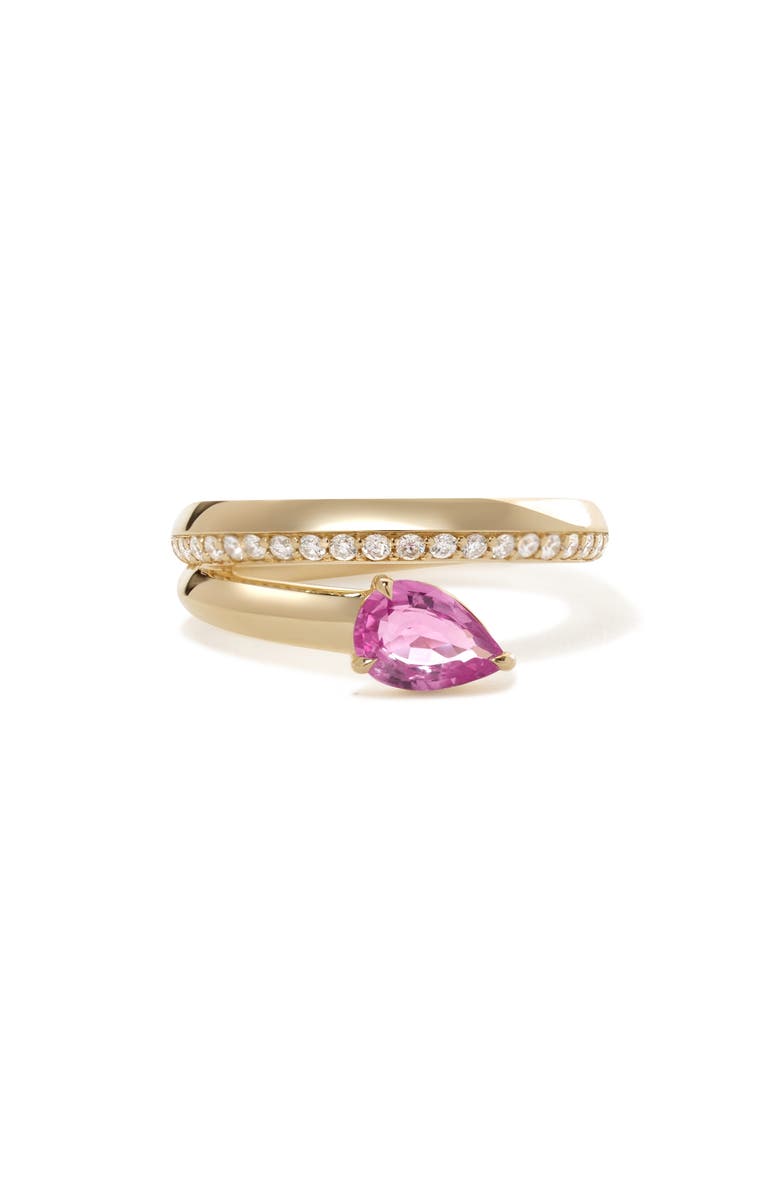 VALANI ATELIER Elegance Diamond Pavé & Pink Sapphire Coil Ring, Main, color,