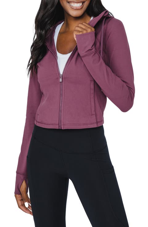 Cropped Zip Up Hooded Jacket