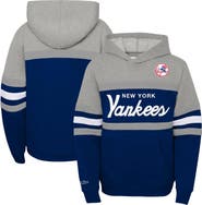 Mitchell & Ness Youth Mitchell & Ness Heather Gray/Navy New York Yankees Cooperstown Collection Head Coach Pullover Hoodie