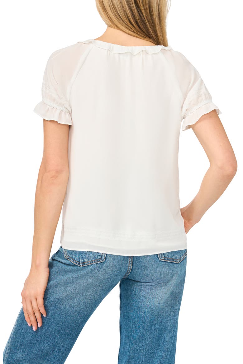Ruffle Puff Sleeve Top, Alternate, color, NEW IVORY