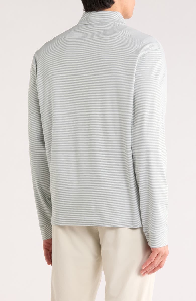 David Donahue Stripe Quarter Zip Pullover Sweater, Alternate, color, White/ Sage