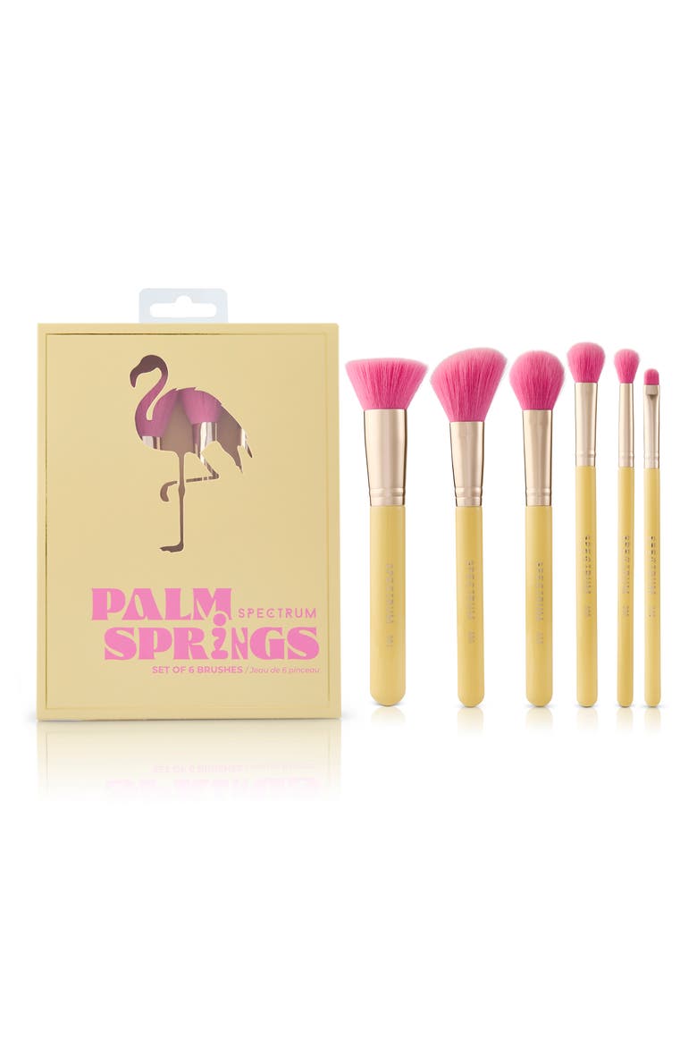 Palm Springs 6-Piece Makeup Brush Set, Main, color, YELLOW