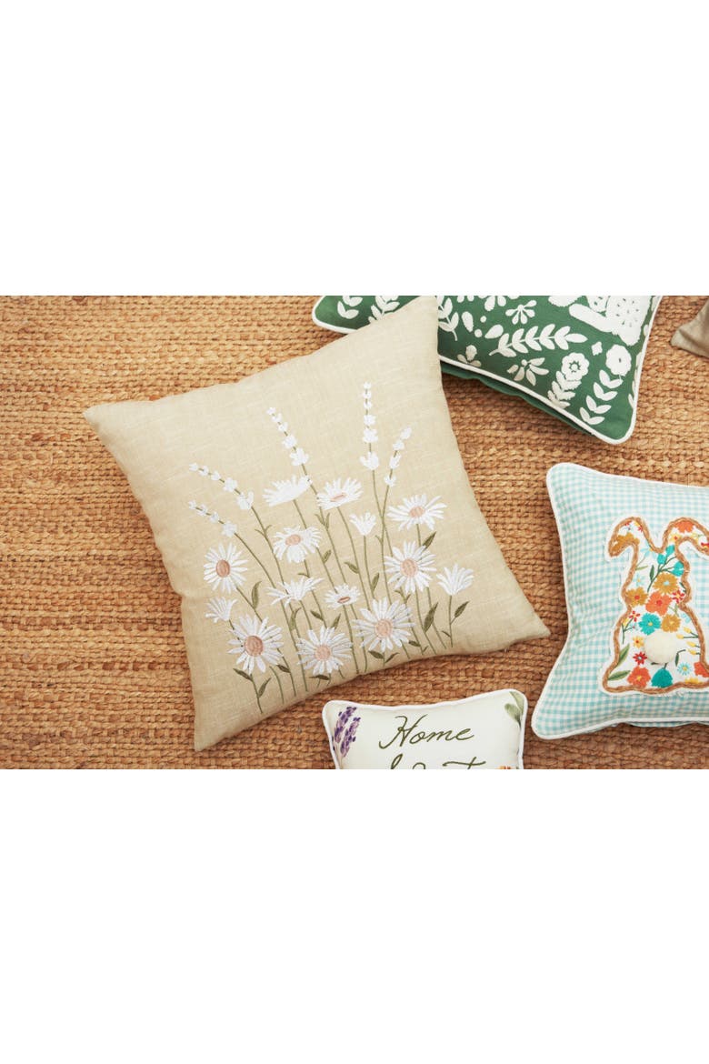 Daisy Bliss Accent Pillow, Alternate, color, Beige
