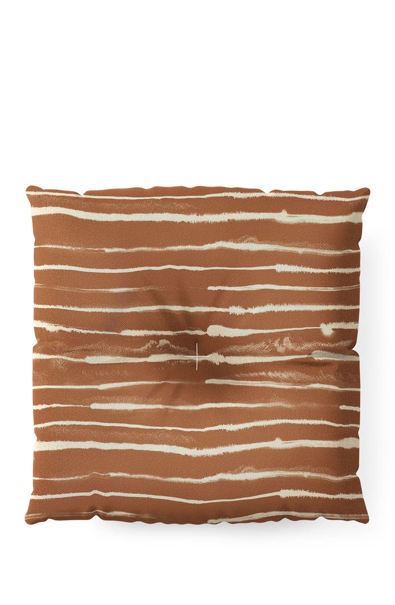 Deny Designs Ninola Design Ink Stripes Terracota Square Floor Pillow, Alternate, color, Multi