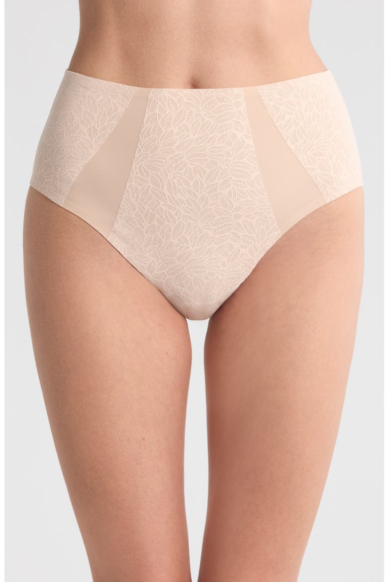 Pure Lace High Waist Support Briefs, Main, color, BEIGE BLUSH