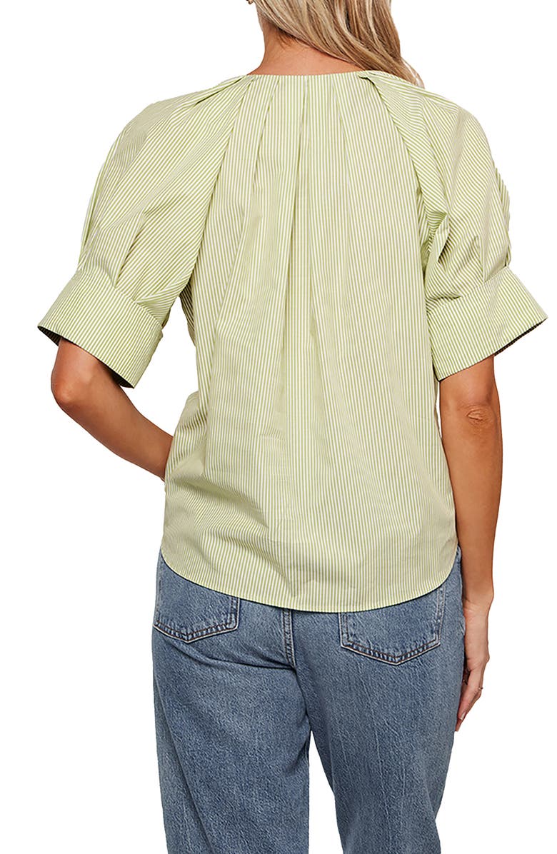 matty m. Chloe Notch Collar Short Sleeve Top, Alternate, color, Lime
