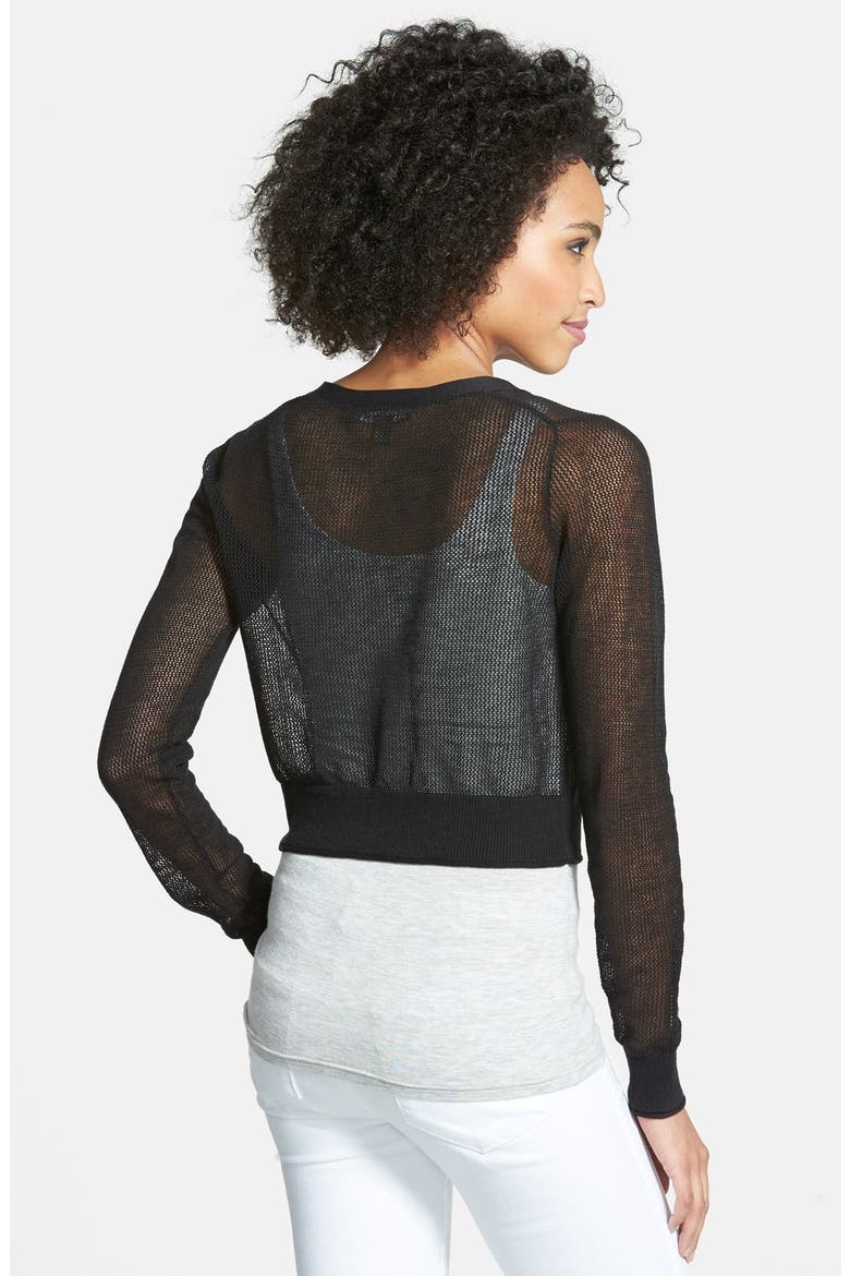 'Anacapa' Crop V-Neck Cardigan, Alternate, color, BLACK