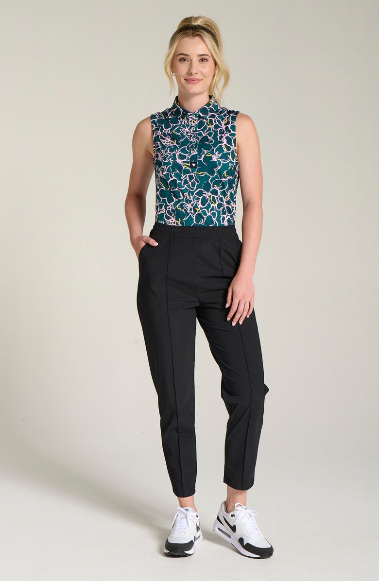 Bad Birdie Azalea Floral Sleeveless Performance Golf Polo, Alternate, color,