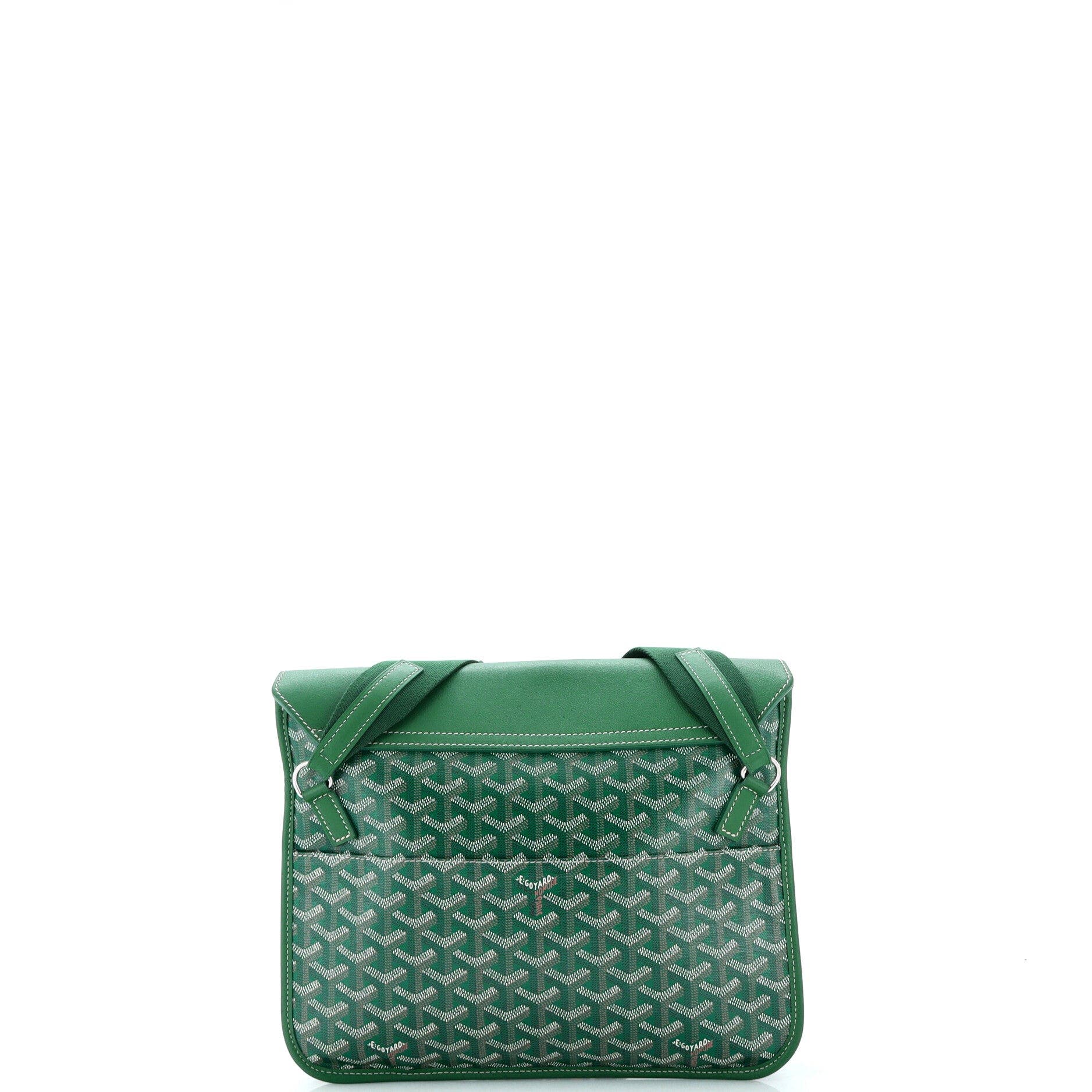 Coursier Messenger Bag Coated Canvas and Leather, Alternate, color, Green