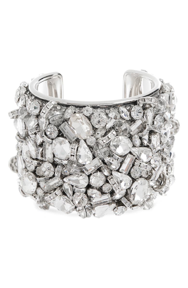 Dries Van Noten Ornamented Cuff Bracelet, Main, color, 952 Silver
