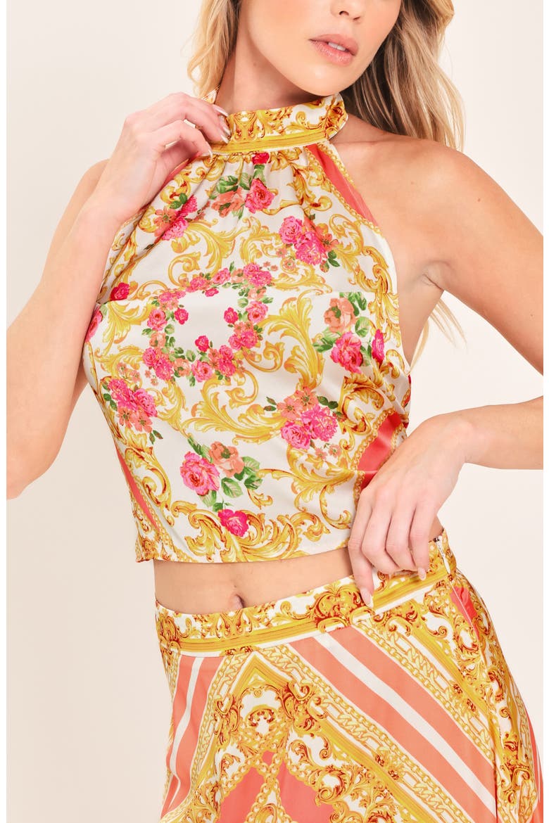 Satin Halter Crop Top, Alternate, color, IVORY PINK