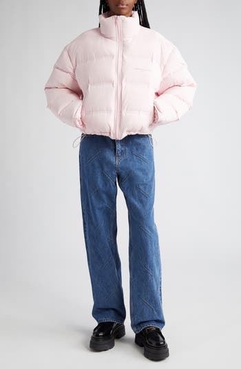 【 】ホワイトラベル Junction Cropped Puffer Alexander Wang Reflective Logo Crop Down Puffer Coat | Nordstrom