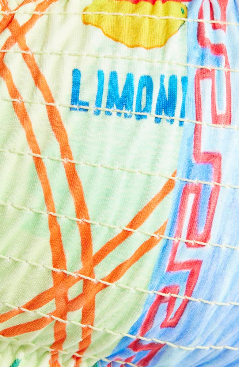 Damson Madder Jessie Shirred Bow Bikini Top, Alternate, color, Green Multi