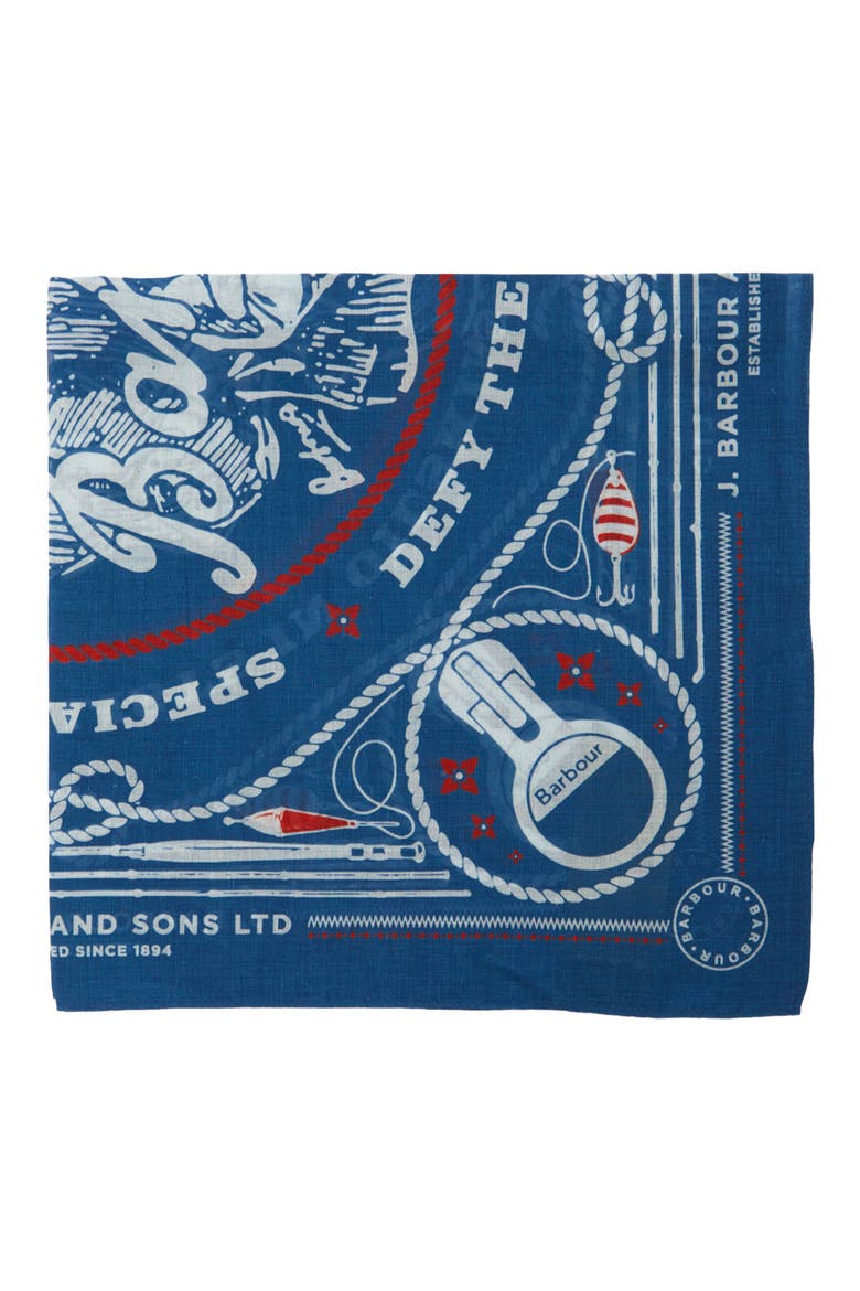 Heritage Print Cotton Bandana Scarf, Alternate, color, SAILBOAT BLUE