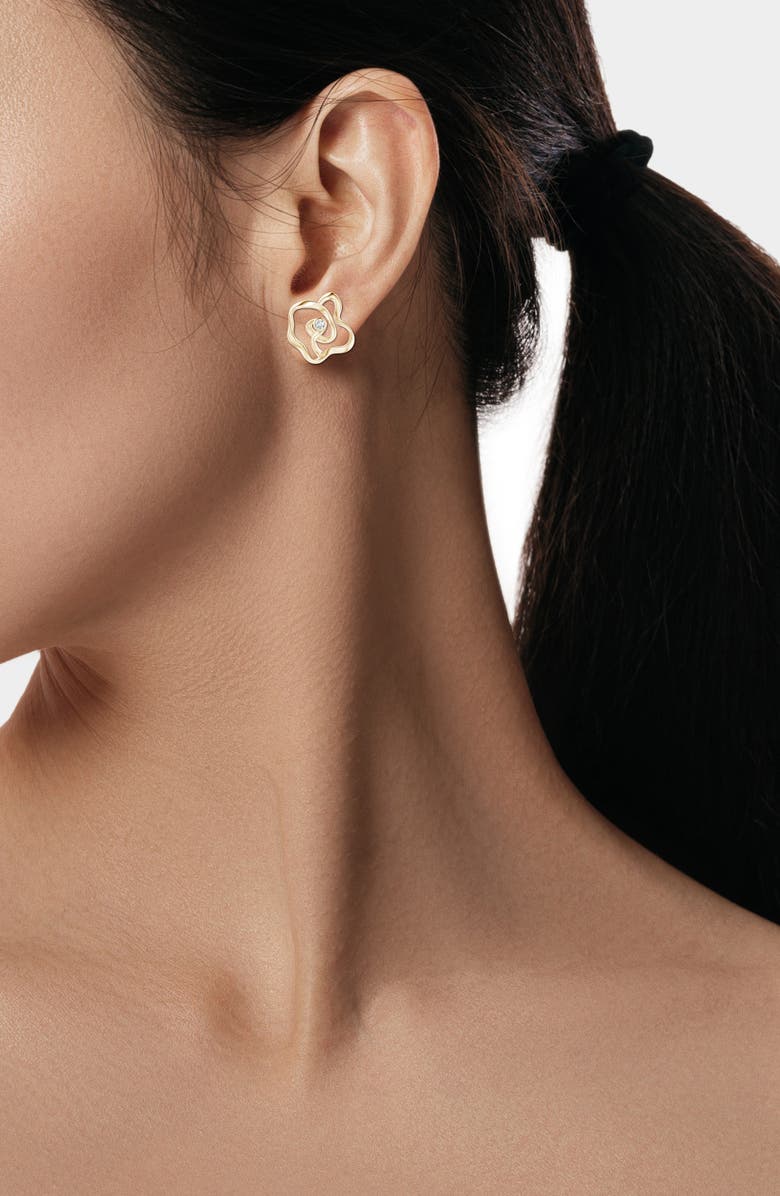 Natori Fine Jewelry Natori Sakura Diamond Flower Stud Earrings, Alternate, color, 