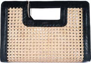 Jelavu Delmar Rattan & Leather Frame Clutch