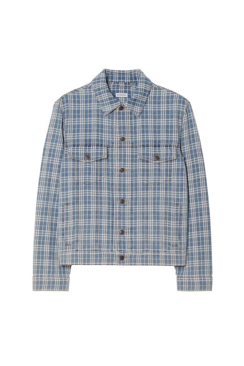 Check Denim Jacket, Main, color, Light indigo blue