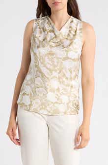 DKNY Cowl Neck Satin Tank