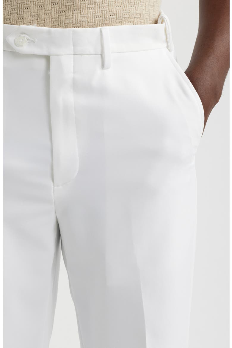 Microfiber Flat Front Pants, Alternate, color, WHITE
