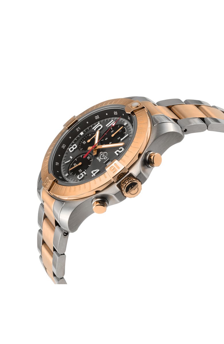 GV2 T38 Stainless Steel Automatic Movement Bracelet Watch, 45mm, Alternate, color, Black/ Silver/ Rose Gold