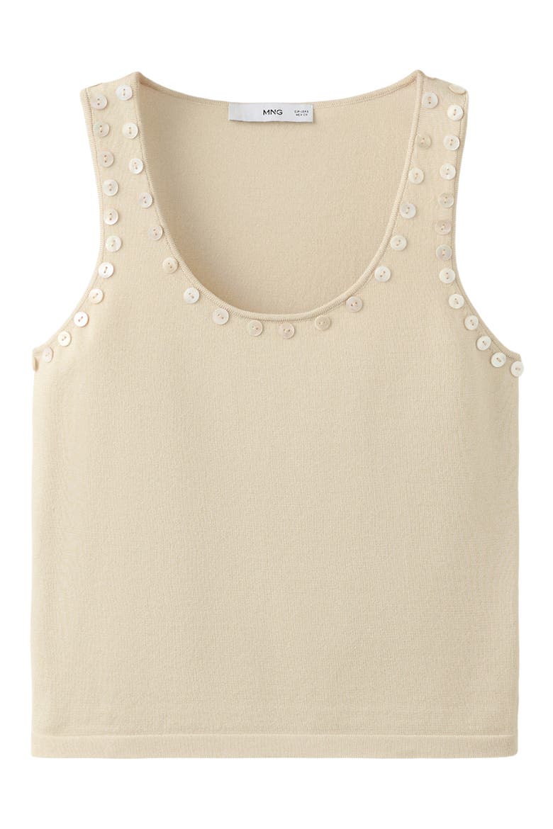 Button Trim Tank, Alternate, color, ECRU