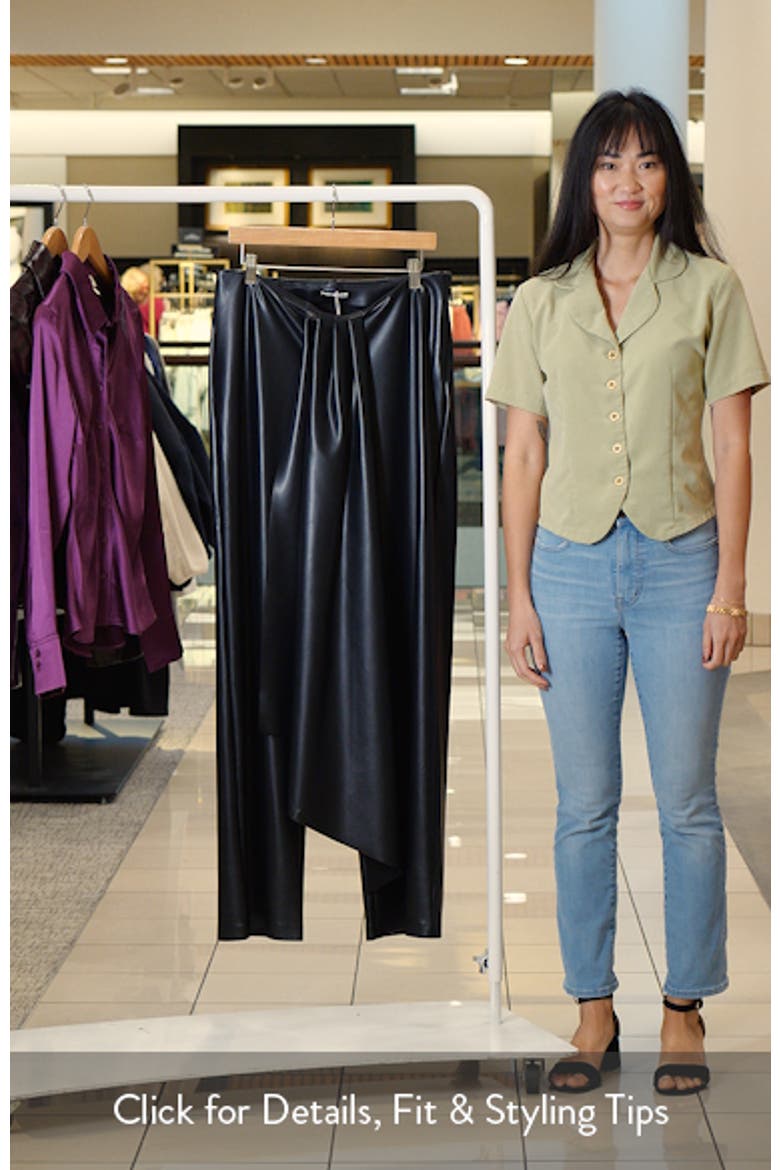 Drape Faux Leather Wide Leg Pants video
