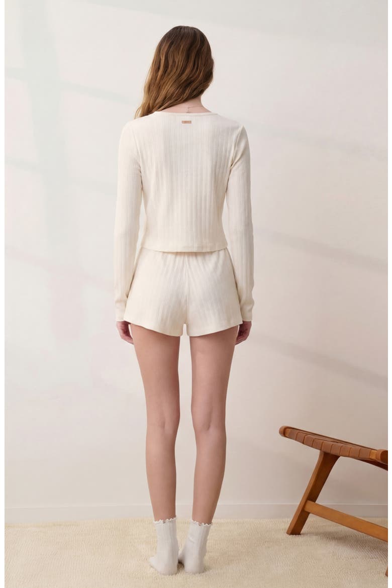 Short Sleeve Pointelle Cardigan, Alternate, color, TRANQUIL WHITE
