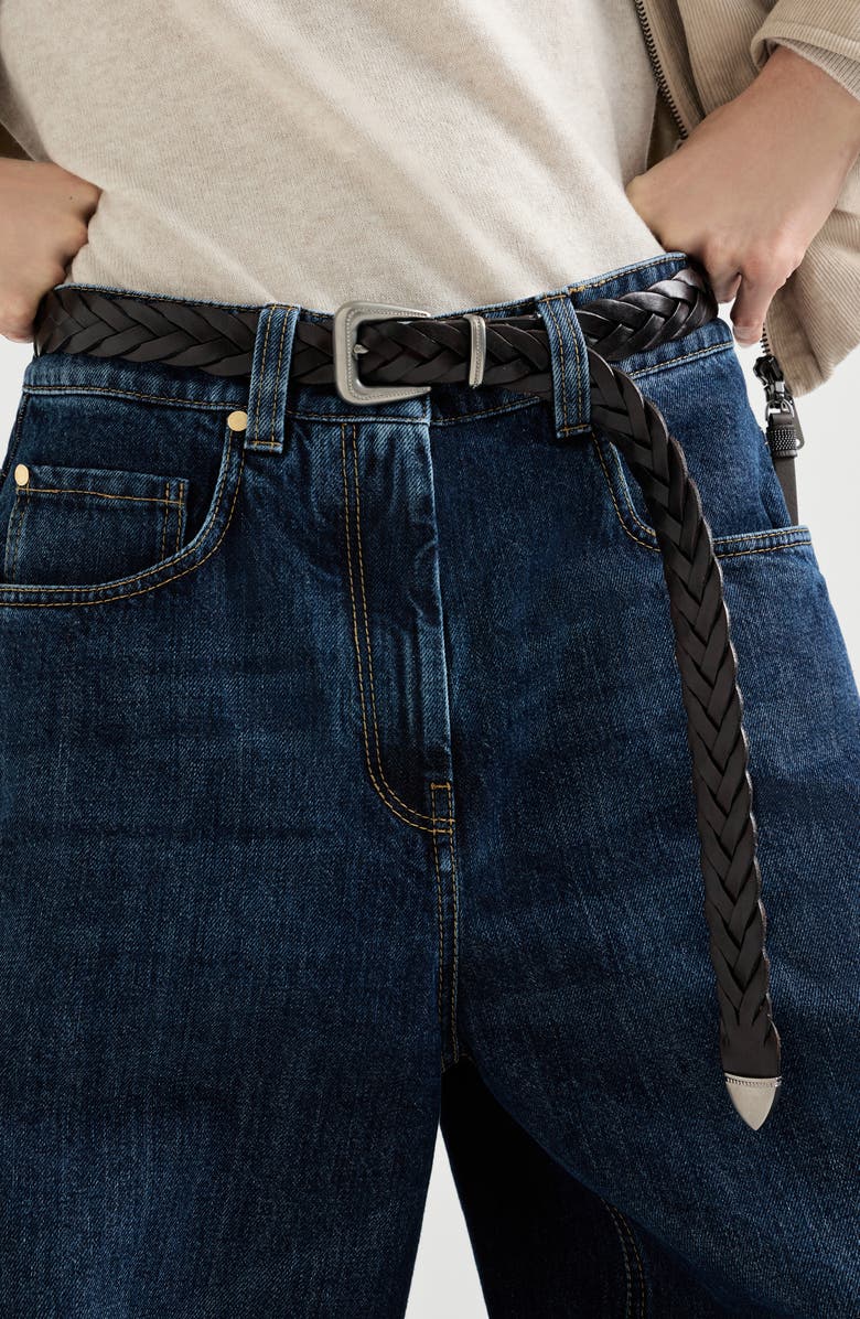 Brunello Cucinelli Braided belt, Alternate, color, Rust Brown