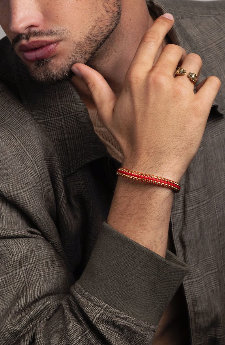 Nialaya Red Woven Box Chain Bracelet, Alternate, color, Red / Gold