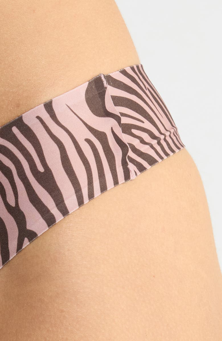 MeUndies Dreamseam Thong, Alternate, color, Blush Zebra