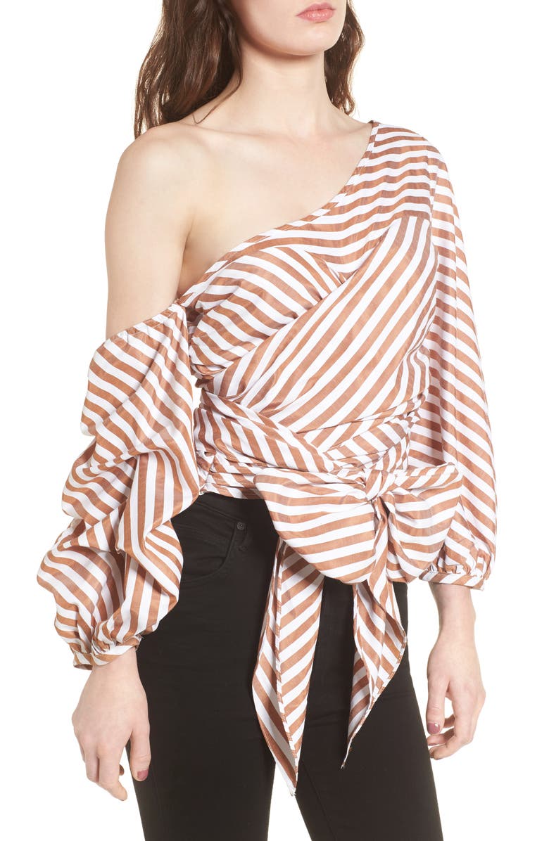 STYLEKEEPERS Wrap Me in Love One-Shoulder Top, Main, color, 