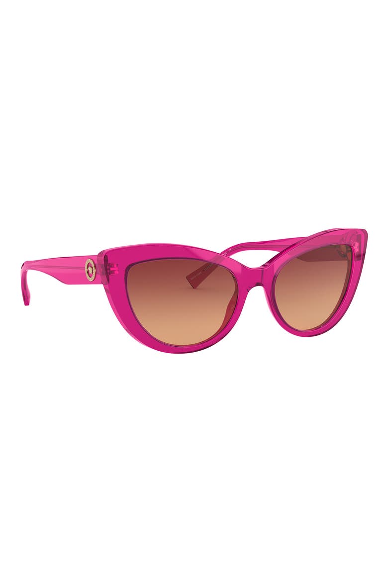 54mm Gradient Cat Eye Sunglasses, Alternate, color, TRANSPARENT FUCHSIA