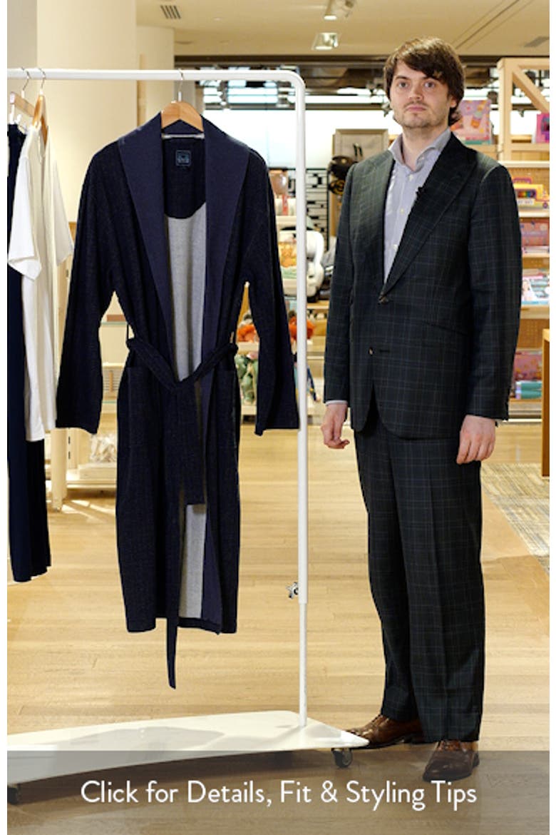 Shawl Collar Cotton Blend Herringbone Robe video