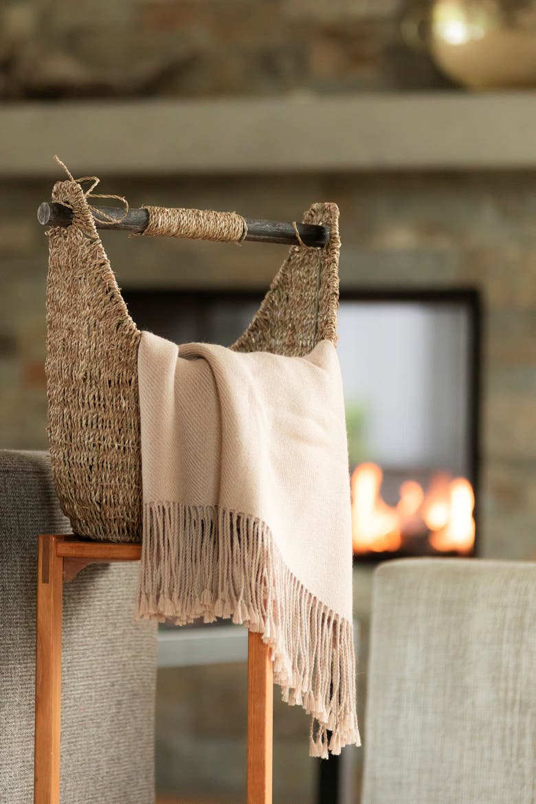 Handloomed Wasi Collection - 100% Undyed Baby Alpaca Artisan Weaver All Natural Luxurious Throw Blanket, Alternate, color, Camel