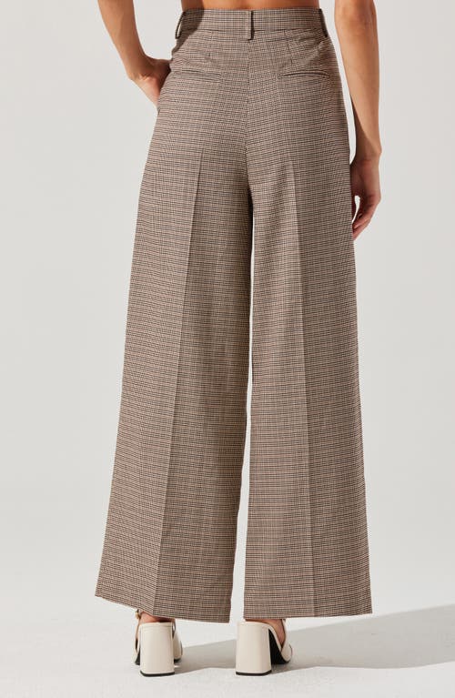 Astr The Label Houndstooth Check Wide Leg Pants