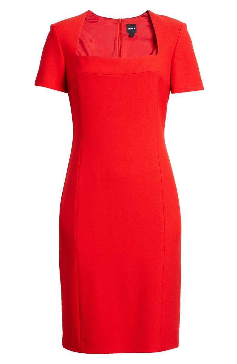 BOSS Domingana Sheath Midi Dress, Alternate, color, Goji Berry